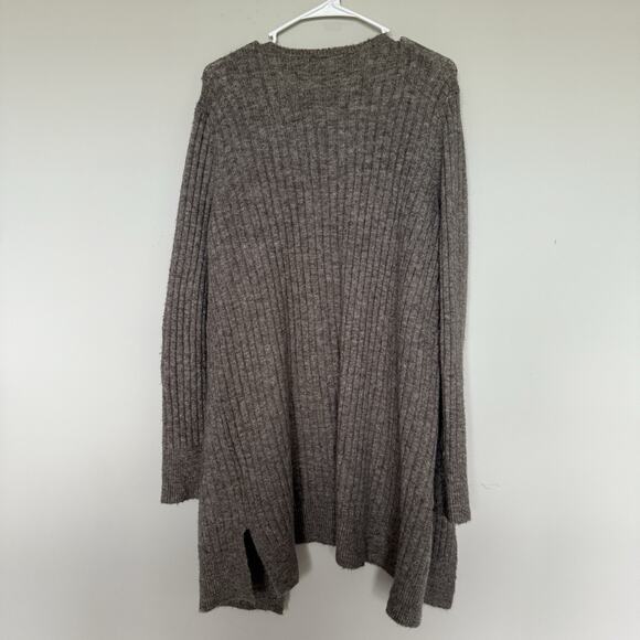 Max Studio Wool Mohair Cardigan Sweater L Open Front Longline Neutral Balletcore - Picture 7 of 7